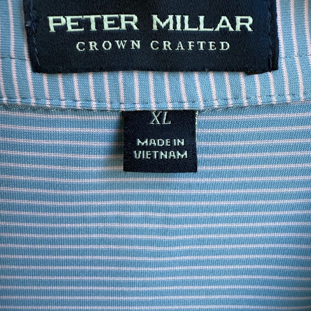 Peter Millar Men's Light Pink Striped Polo Shirt - Excellent Condition - Picture 7 of 7